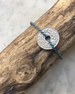 Bracelet Marinière Turquoise et Noir LE DERNIER SOU