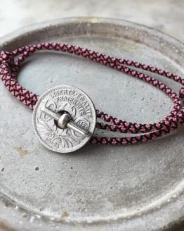 Bracelet Double Tour LE DERNIER SOU Rose et Noir