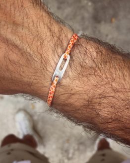 Bracelet Le Dernier Sou Argent 925 Damier orange